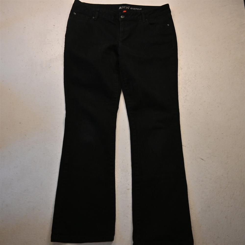 Apt 9 14 High Rise Bootcut Black Stretch Denim Womens Jeans